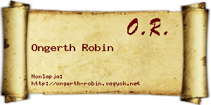 Ongerth Robin névjegykártya